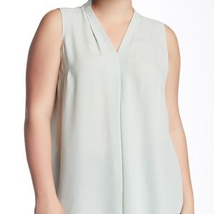 Vince Camuto Pleat Front Tank in Soft Breeze, 1X